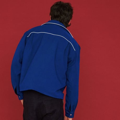 LINE ZIP JACKET / blue