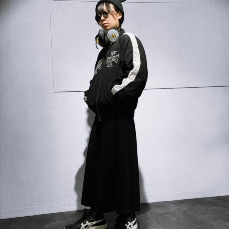 アイアンクロス スカル刺繍 スカジャン 黒 デッドストック リバーシブル