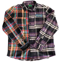 MxMxM チグハグ NEL SHIRT / PURPLE