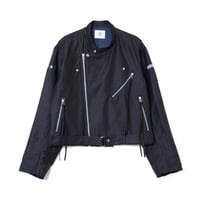 COTTON LINEN RIDERS JACKET / black