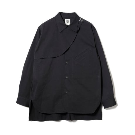 ONE SIDE FLAP SHIRT / black