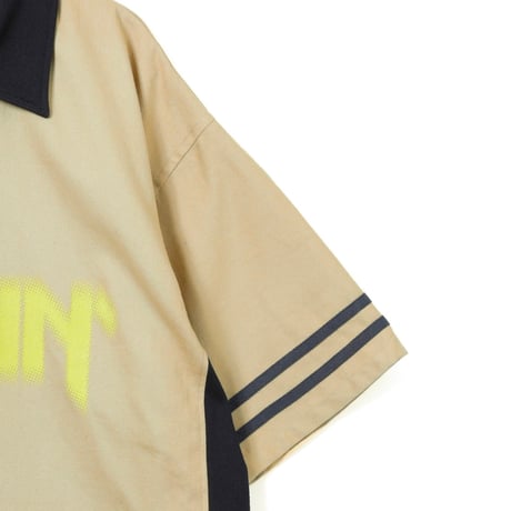 HALF ZIP H/S SHIRT beige