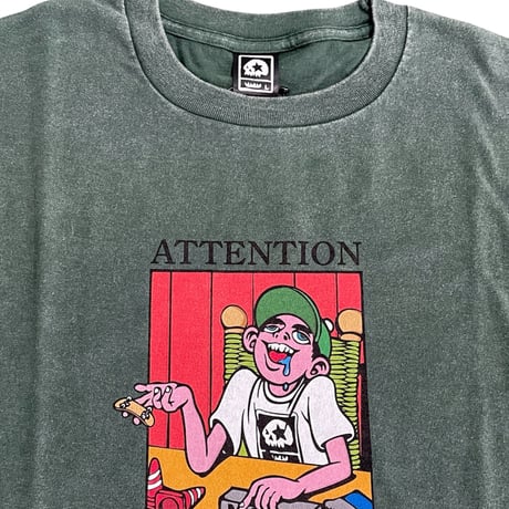 YUBISUKE CHUDOKU TEE (WASHED BODY) / GREEN