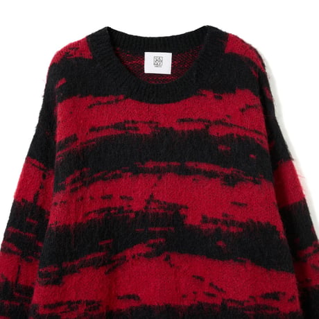 DISTORTED STRIPE KNIT / red