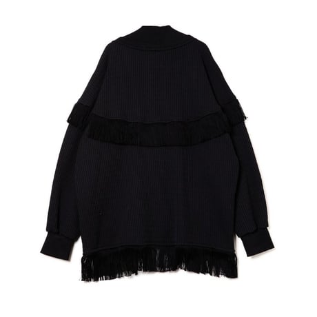 FRINGE CARDIGAN / black