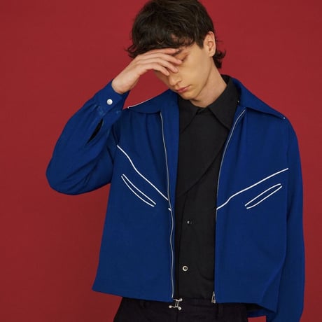 LINE ZIP JACKET / blue