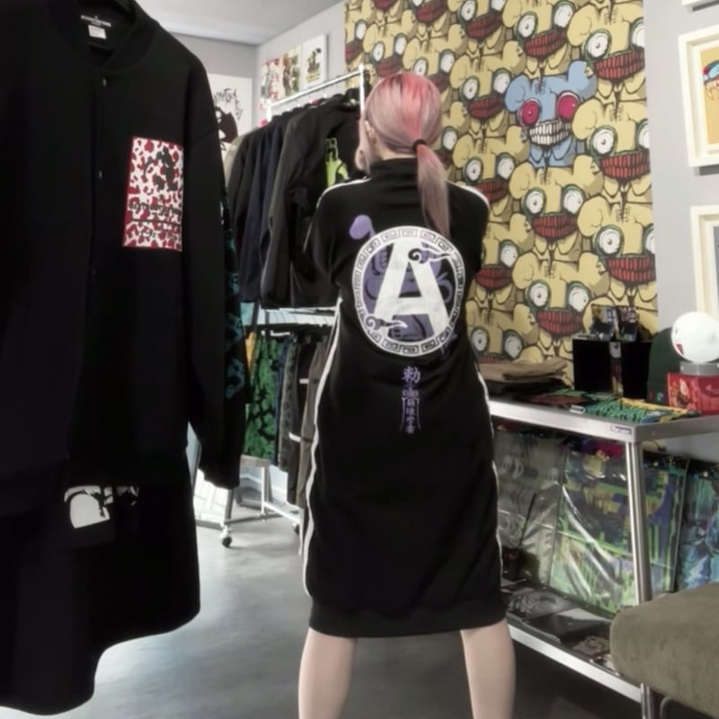 チャイナジャージワンピ(ボタン:桃) | dolor