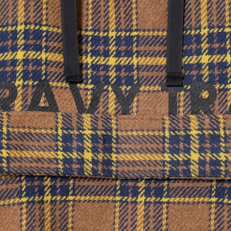 CHECK HALF ZIP PARKA / brown