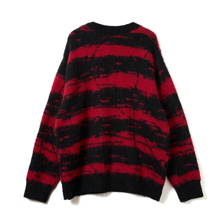 DISTORTED STRIPE KNIT / red
