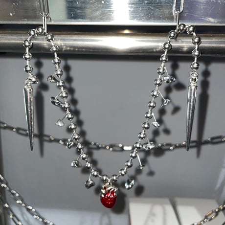 Heart pendant necklace / Ball chain