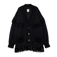 FRINGE CARDIGAN / black
