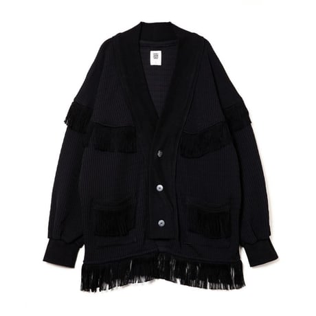 FRINGE CARDIGAN / black