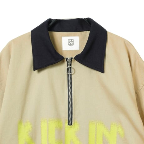 HALF ZIP H/S SHIRT beige