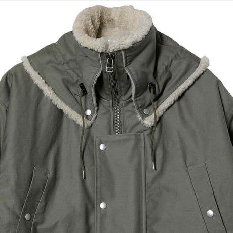 BOA STAND COLLAR COAT / green