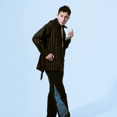 STRIPE SMOCK SHIRT / black