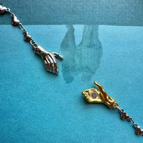 Sun heart & Handshake magnet necklace