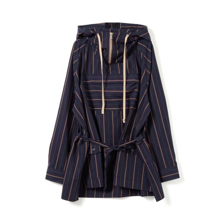STRIPE SMOCK SHIRT / black