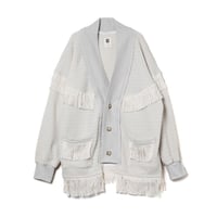 FRINGE CARDIGAN / white