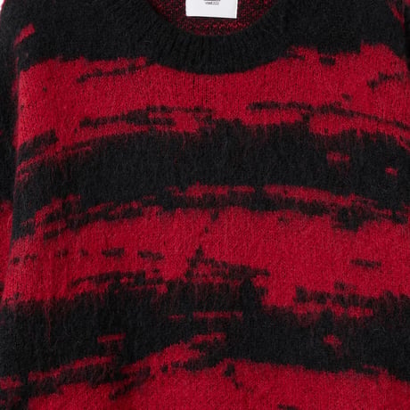DISTORTED STRIPE KNIT / red