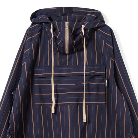 STRIPE SMOCK SHIRT / black