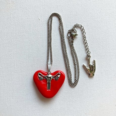 Uterus heart necklace