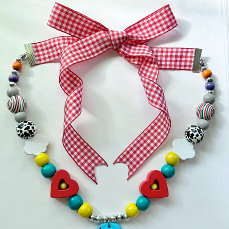 “Peace alien&Abuduction cow”   ribbon necklace