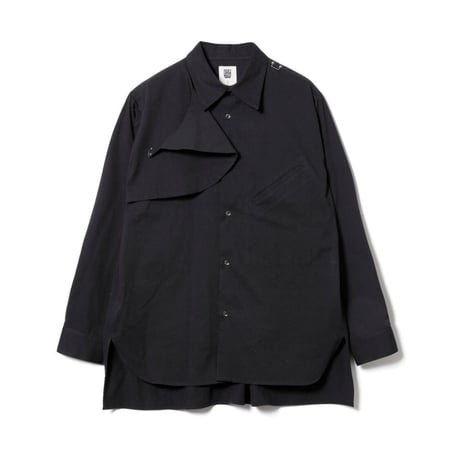 ONE SIDE FLAP SHIRT / black