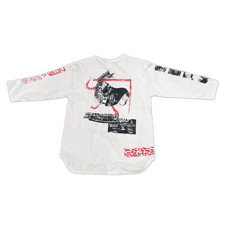 【PRIMITIVE MENTAL LANDSCAPE】MULTI PRINT 3/4 S BASEBALL T-SHIRT