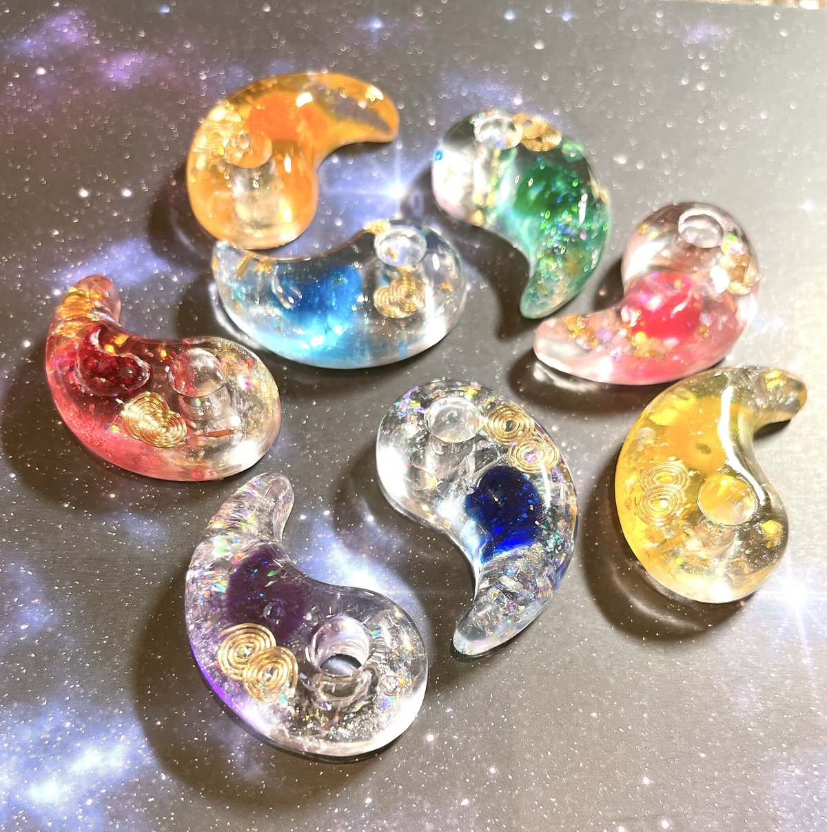 チャクラカラー🌈8色セット✨勾玉オルゴナイト