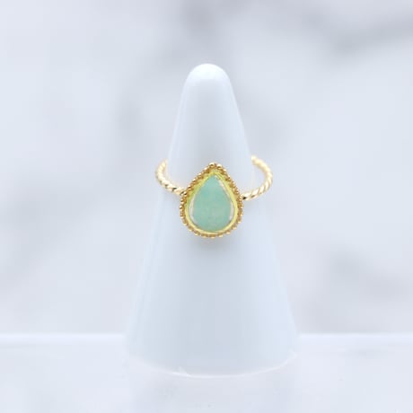 雫【美濃和紙の指輪】ターコイズブルー｜color:gold