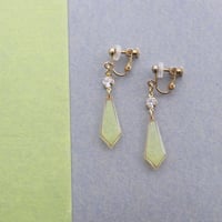 キラッと輝く変形ひし形【美濃和紙のイヤリング/ピアス】黄色