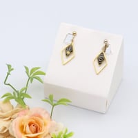 ダイヤ-ダイヤフープ＊美濃和紙のイヤリング/ピアス＊麻の葉