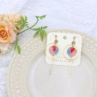 丸・丸フープ＊美濃和紙のイヤリング/ピアス＊ピンク