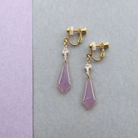 美濃和紙の変形ひし形イヤリング・ピアス｜凛とした和モダンスタイル｜藤