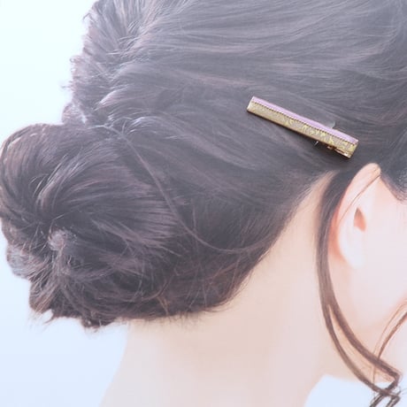 和柄/ライン【美濃和紙のヘアクリップ】金蔦・藤