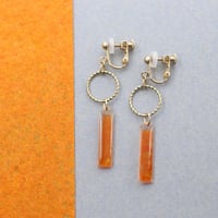フープとスティック【美濃和紙のイヤリング/ピアス】オレンジ