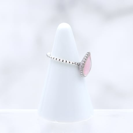 雫【美濃和紙の指輪】ピンク｜silver