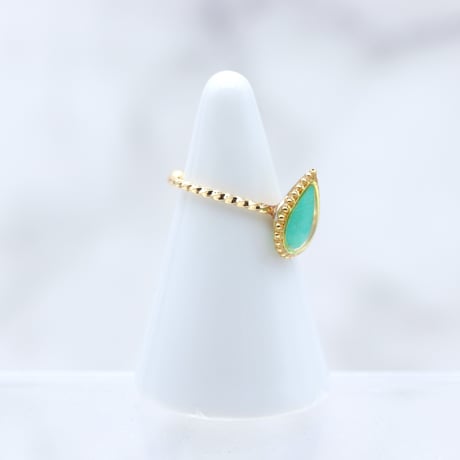 雫【美濃和紙の指輪】緑｜color:gold