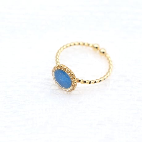丸【美濃和紙の指輪】青｜color:gold