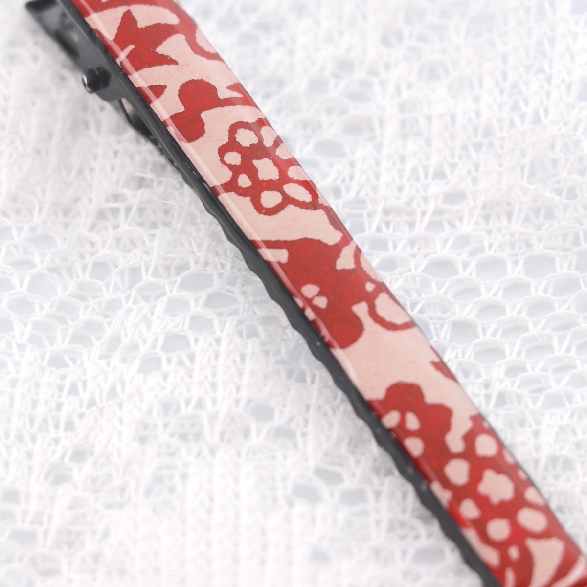 和紙のヘアクリップ＊和柄＊赤-花柄 | マッチュルーム 
