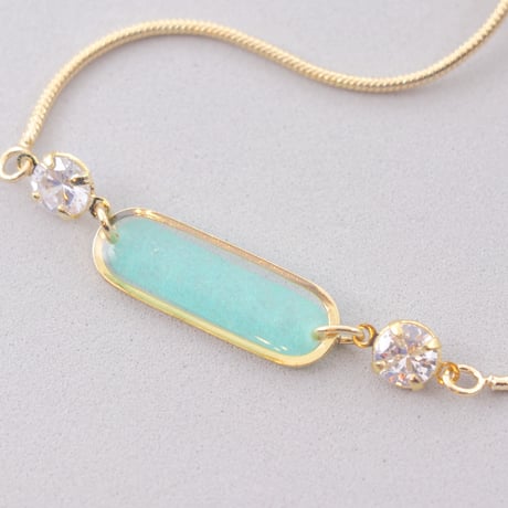 美濃和紙のブレスレット＊楕円＊ターコイズブルー