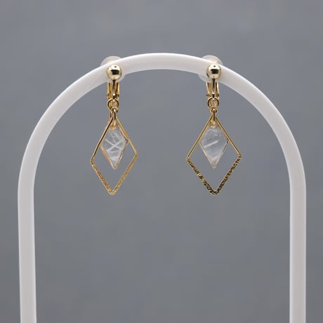 美濃和紙のイヤリング/ピアス＊ダイヤ＊ダイヤフープ/小倉紙