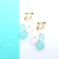 バブル【美濃和紙のイヤリング/ピアス】ターコイズブルー
