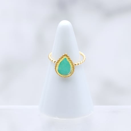 雫【美濃和紙の指輪】緑｜color:gold