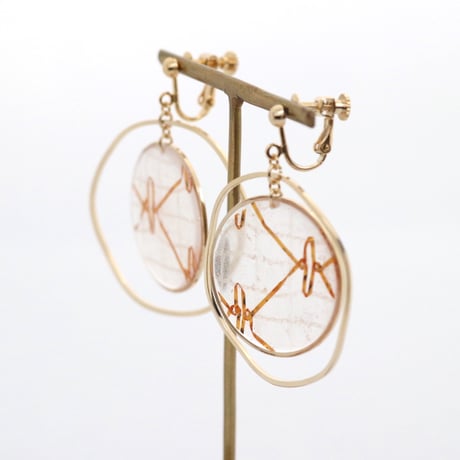 大きめ丸とフープ＊美濃和紙のイヤリング/ピアス