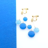 バブル【美濃和紙のイヤリング/ピアス】青