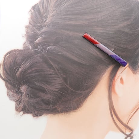 和紙のヘアクリップ＊雲龍紙＊紫・ピンク・赤