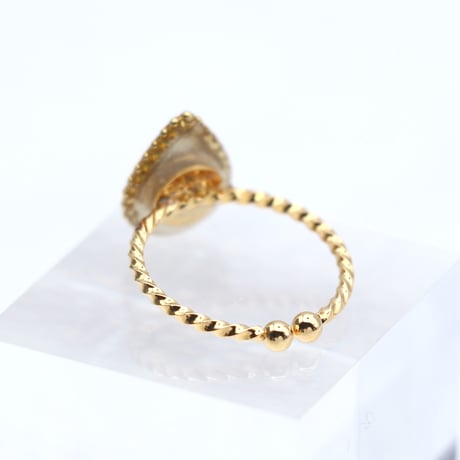 雫【美濃和紙の指輪】赤｜color:gold