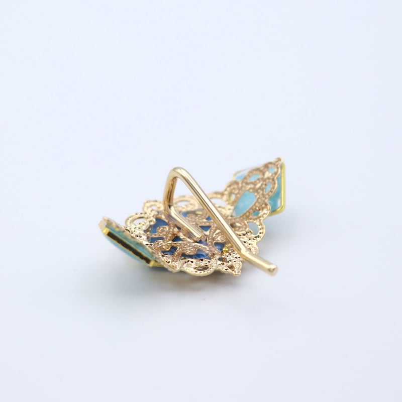 ポニーフック 青 deedoodah】フリルロールカフ ヘアカフ/ポニーフック（その他ヘア