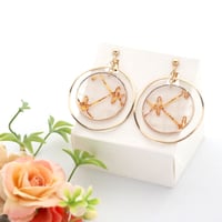 大きめ丸とフープ＊美濃和紙のイヤリング/ピアス